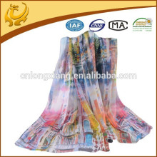 2015 Top Quality Design Mode Fashion 100% Chiffon Custom Digital imprimé foulards